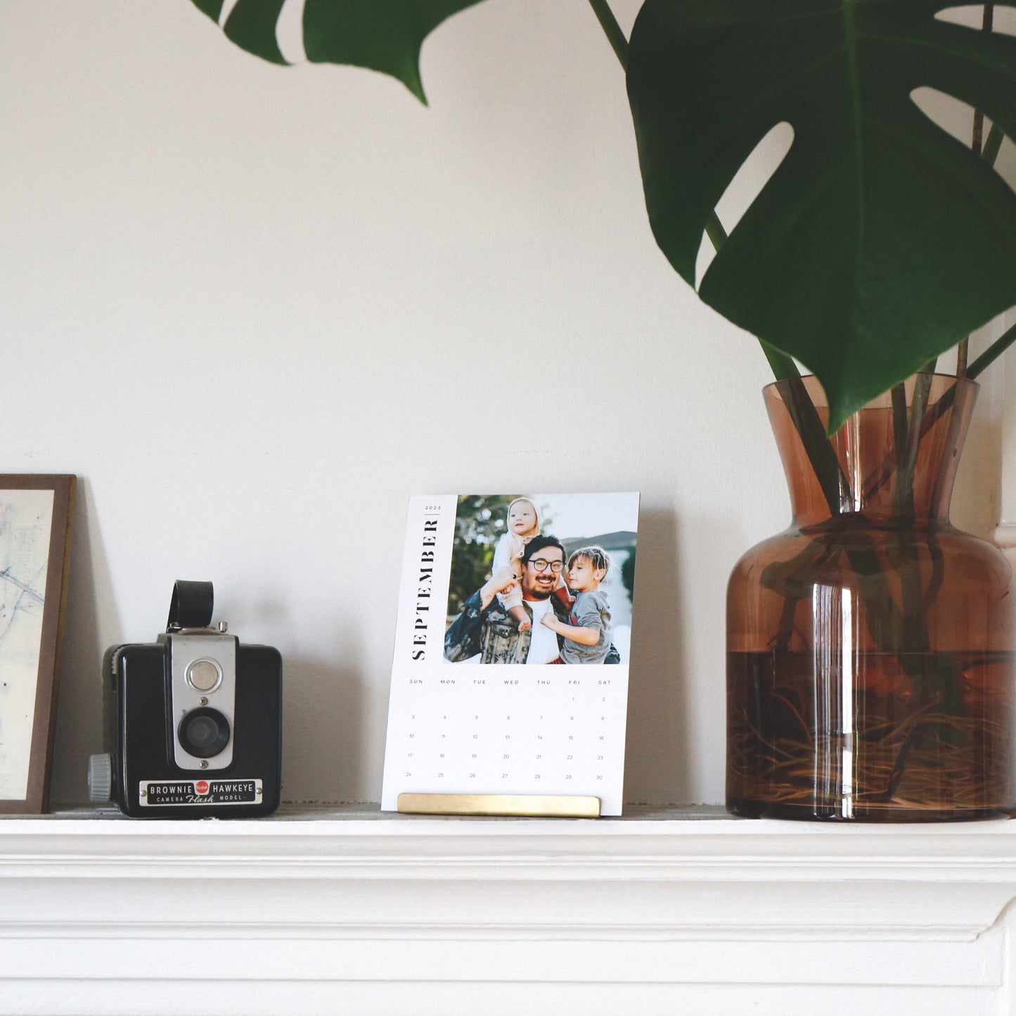 Monthly Calendar with Brass Stand