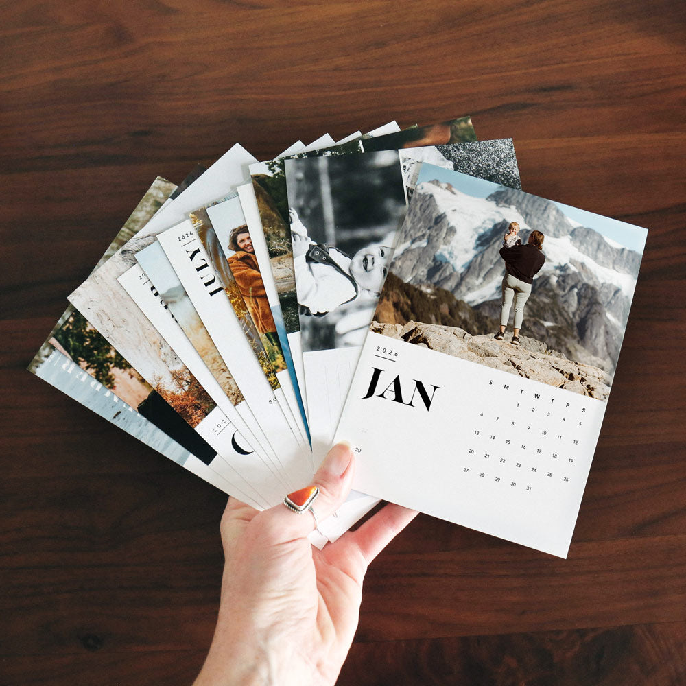 Monthly Calendar with Brass Stand