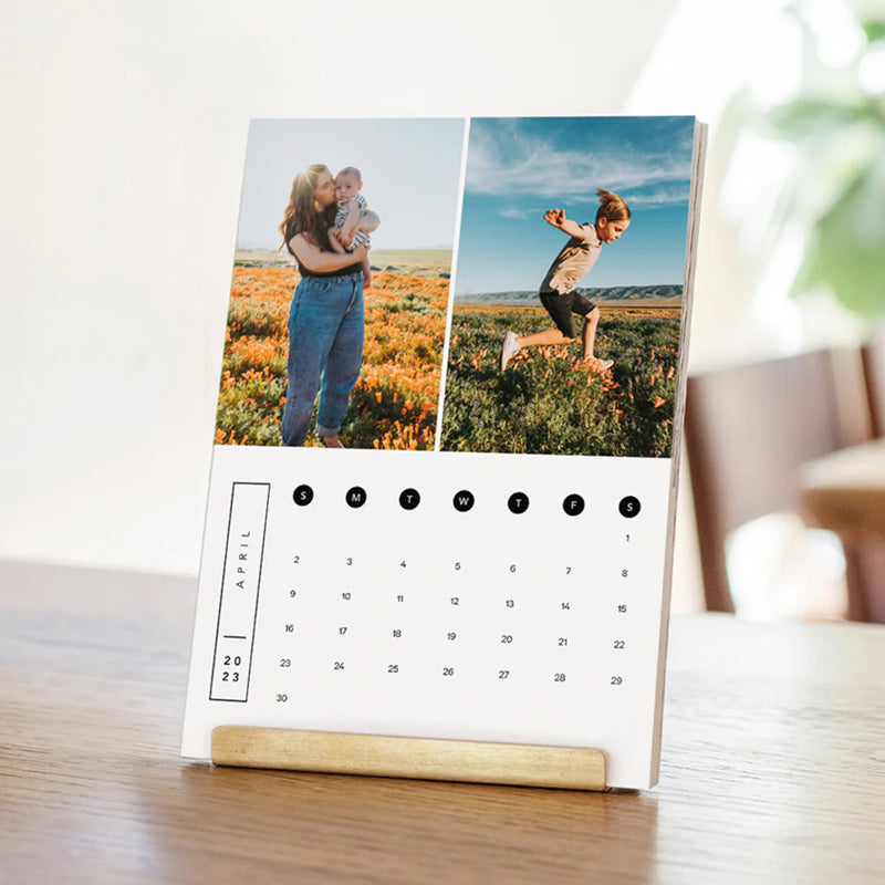 Monthly Calendar with Brass Stand