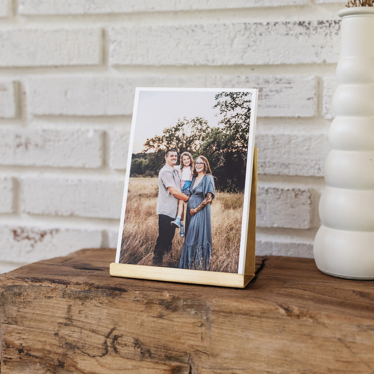 Standing Print Brass Stand & Print Set | Desktop Photo Display | Social Print Studio