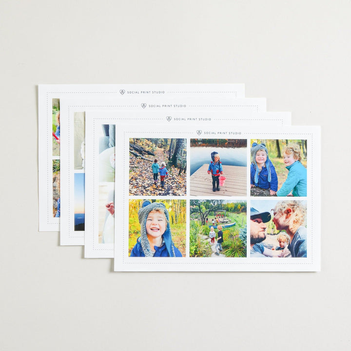 Photo sticker sheets with family photos